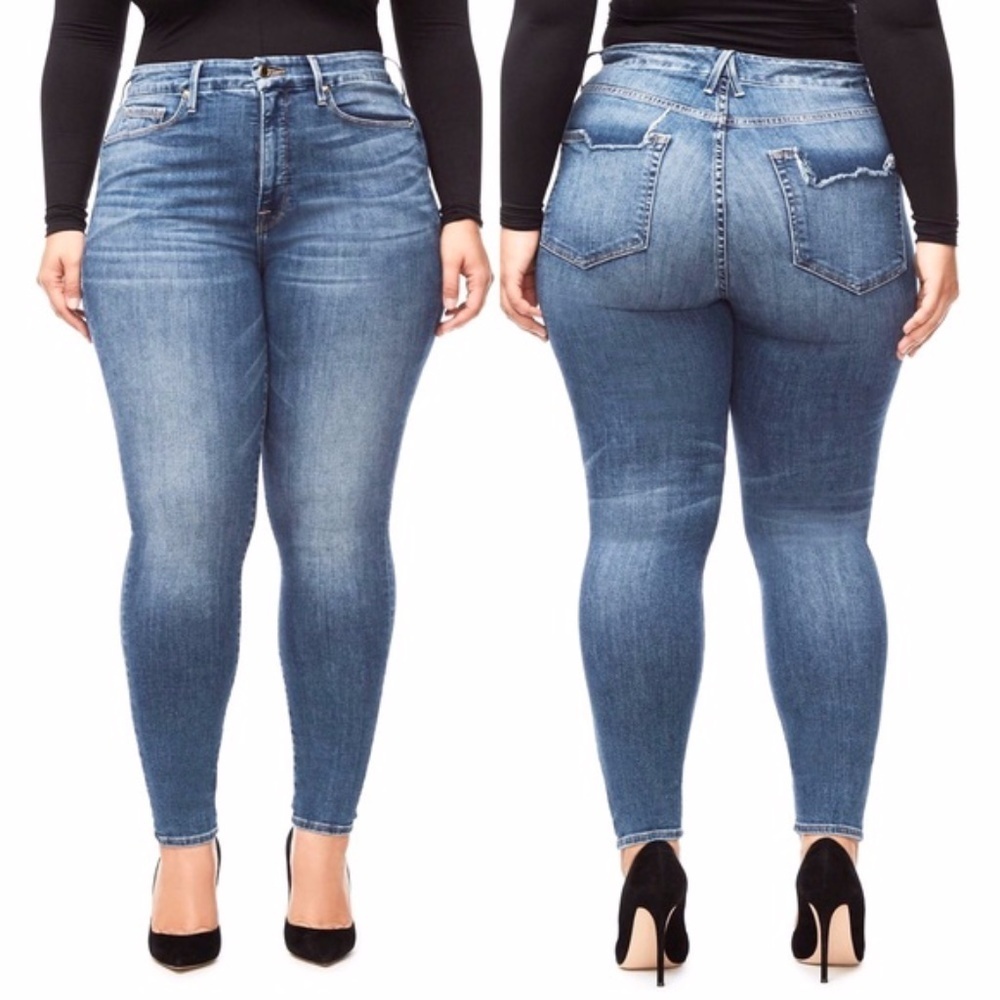 NWT Good American Good Legs Cut Back Skinny